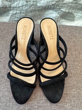 Schutz Felisa black strappy heels